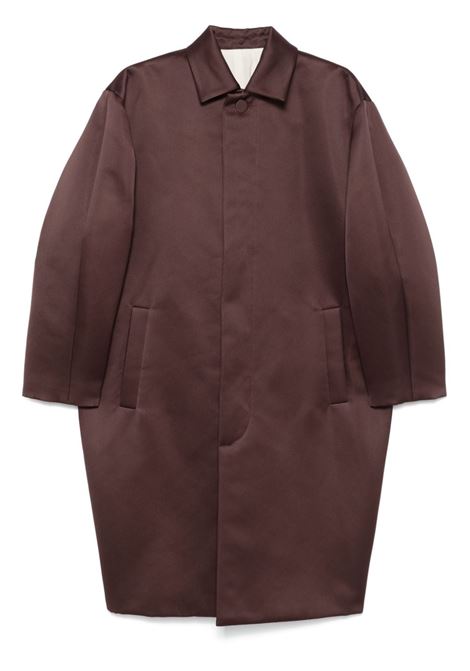 Brown maxi satin coat Philosophy Di Lorenzo Serafini - women